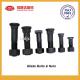 Black Customized Carbon Steel Excavator Bolts And Nuts