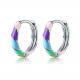 2.5x20mm 1 Gram Sterling Silver Jewelry Earrings S925 Colorful Hoop Earrings ODM