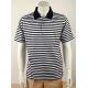 White Black Strips V Neck T Shirts For Men Printed Logo / Not Long Sleeve