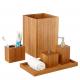 Customized Bamboo Bathroom Supplies 5 Piece Bamboo Bath And Vanity Box Antibacterial