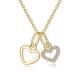 YASVITTI 925 Sterling Silver Two Hearts Necklace Charm Custom Gold Plated Heart Necklace Jewelry