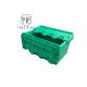 Recycled Green Plastic Storage Boxes With Lids Hinged , Attached Lids Container 500 X 330 X 236mm