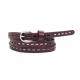 Elegant Hollow Brown Leather Belt For Girls With Pin Buckle Soft Breathable