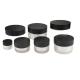 110g Plastic Cap Round Acrylic Black and White Cream Jar with Black Lid for Skin Care