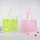 Plastic Pink Green Clear PVC Tote Bag For Sale Clear Beach Tote