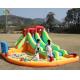 Inflatable Bouncer Combo Bounce House Double Lane Inflatable Water Slide With Water Pool Trampoline Shooting Net Basket Climbing
