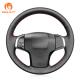 Customized Steering Wheel Cover for Isuzu DMAX D-MAX 2012-2020 Black Genuine Leather