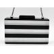 Resin Acrylic Formal Handbags And Clutches With White And Black Strip