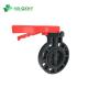 NB-QXHY UPVC Butterfly Valve 4 Inch Customized Red Handle EPDM O-Ring Manual Control