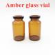 Brown 20ml Medical Glass Vial Neutral Borosilicate Glass Bottle For Injection