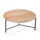Hotel Round Center Coffee Table Oak Top Coffee Table With Iron Legs