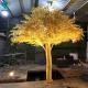 Golden Leaves Artificial Ficus Tree Fiberglass Trunk For Outdoor Garden Decoration