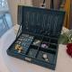 Morandi Blue Suede Luxury Travel Jewelry Case Customized Size Travel Jewelry Organizer