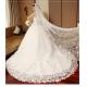 White Appliques Lace Up Long Train Wedding Dress TSYLHS001