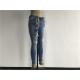 Light Wash Knee Rip Ladies Denim Jeans / Skinny Stretch Denim Jeans With Scarf TW81488