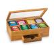 Antibacterial Bamboo Storage Organizer Tea Chest For Stable Moving And Storing