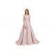 Luxury Dusty Pink Prom Party Dress / Backless V Neck Arabic Bridesmaid Dresses