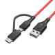 Mobilephone 10cm 3ft 6 Foot 5v 3a 2 In 1 Type C Micro Usb Cable Custom Made Usb Cables