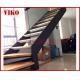 Double Steel Plate Staircase VK18S ,Railing tempered glass, Handrail b eech Stringer,carbon s