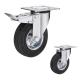 Black 200kg Loading 8 Inch Solid Rubber Casters Wearable