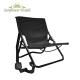 Steel Pipe 55.5x44.5x48cm Black Folding Beach Chairs Low Beach Chair With Stripe