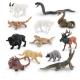 Wildlife Animal Model Toys 12 PCS Mini Buffalo Raccoon Wolf Snake Cougar Figurine Family Party Favors