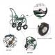 Four-Wheel Steel Garden Hose Reel Cart for Convenient Heavy Duty Tool and Hose Storage