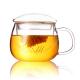 Borosilicate Glass Infuser Mug , Three Piece Tea Cup With Filter And Lid