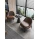 5 Star Hotel Minimalist Style Genuine Leather Sofa Business Chair And Table Set