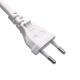 White European Power Cord Voltage Rating VDE 2 PIN Plug 2.5A 250V 1.7m