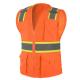 Motorcycle High Visibility Orange Safety Vest Clothing Bulk Multi Pockets
