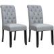 Armless High Back Upholstered Dining Chairs With Solid Wood Legs Tall Back