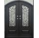 62 in. x 82 in. Orleans Classic 3/4 Lite Painted Oil Rubbed Bronze Hammered Wrought Iron Prehung Front Door