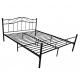 Easy Assemble Black Metal Platform Bed Customizable Size With Headboard