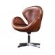Vintage Leather Swan Chair