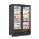 -22C Commercial upright dynamic cooling double 2 glass door freezer showcase ice cream display freezer