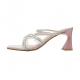 5569-3 Sexy Open-Toed High Heels Are Thin Rhinestone Cross Strap Sandals Thick Heel Net Celebrity Banquet Women'S Shoes