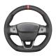 Hand Sewing Black Suede Steering Wheel Cover for Ford Focus ST-Line Fiesta ST-Line ST 2018 2019 2020