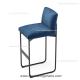 Floor Mounted Fixed Down European Navy Blue Upholstered Bar Stools