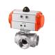 Pneumatic Thread Three Way Ball Valve L/T Port with ISO5211 Pad 3.000kg Gross Weight