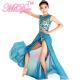 Stretchy Mesh Sleeveless Maxi Dress Lyrical Dance Costumes For Competition