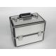 Aluminum Beauty Case With Gray Frame Silver Makeup Case Portable Handle To Storage Cosmetics And Tools