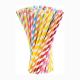 Rainbow Stripe Paper Drinking Straws Disposable Environmental Friendly