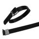 Black L Type Heavy Duty Wire Ties , Releasable Zip Ties With Metal Locking Tab