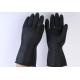 31Cm Industrial Cleaning Gloves Unflocked Lining Black Rubber Gloves Heavy Duty