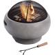 Lightweight Concrete Round Charcoal Burning Fire Pit Wood Burning Brazier