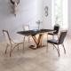 Rose Gold 180x90x75cm SS Dining Tables Durable Marble Dining Room Table