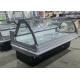 Commercial Refrigerated Showcase Cooked Food Display Cooler With Curved Glass