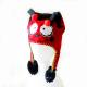 Cheap knitting acrylic outdoor warm animal pattern red hat with hand's sensitive squeezer ballon hats for kids