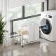 KD Structure Iron Metal Wire Laundry Basket With Wheels Utility 2 Division Big Capacity Laundry Hamper